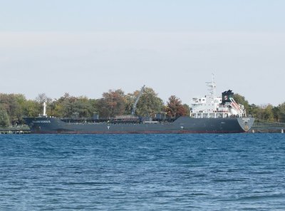 In mid afternoon, the tanker Edzard Schulte was moored at the Corunna Fuel Dock.