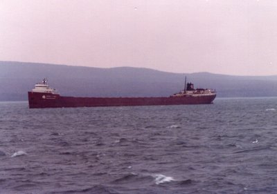 Ernest T. Weir anchored in Goulais Bay.