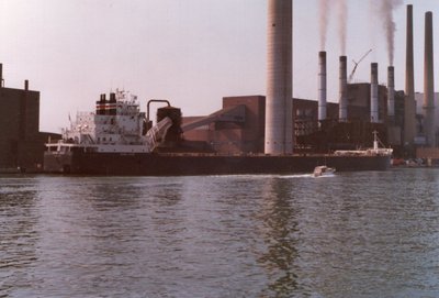 Sam Laud unloading coal at Detroit Edison's St. Clair power plant.