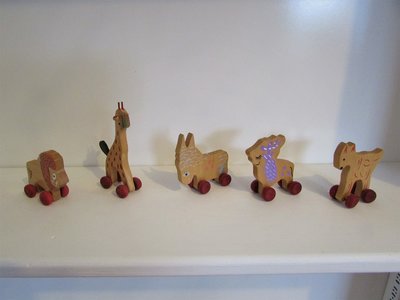 Miniature wooden animal children's toys, from the past.