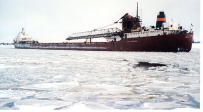 Outbound D.M. &amp; I.R. ore docks, Duluth. 12/17/89.