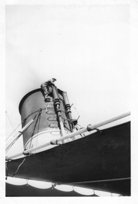 My Dad took this photo in 1941 or 42. Had the photo labeled-Captain Couture fixing whistle on the S.S. Steelton.