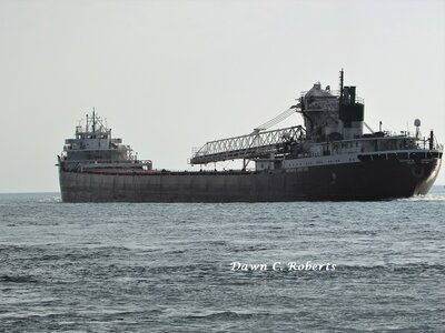 Arthur M. Anderson, sweeping out onto Lake Huron.