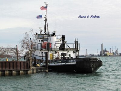 Mighty tug Manitou at her dock below Port Huron.