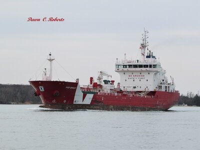 Chem tanker Iver Bright (Lake Huron Anchorage) following close behind P.I.