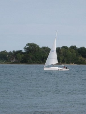 Today's weather was perfect for a leisurely trip on the river, in a sailboat