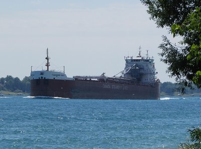 Thunder Bay emerges from mid-day haze, in ballast for Superior.