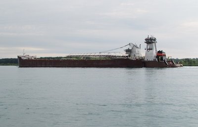 Dorothy Ann &amp; Pathfinder carrying a "split load" to Saginaw.