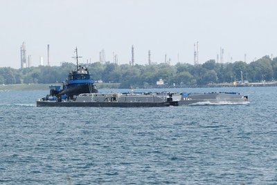 Tug Spartan pushing barge Spartan II to Three Rivers.