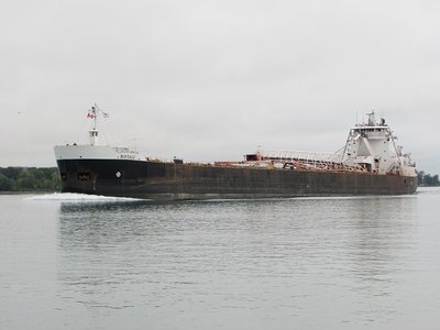 Buffalo's frothy bow wake makes it look like she's eager to get to Silver Bay.