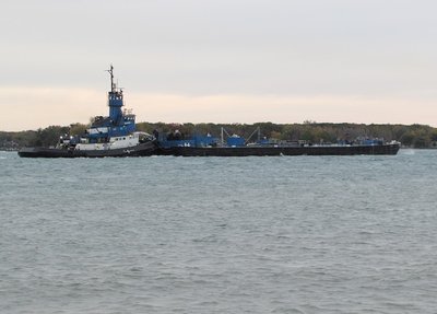 Tug Rebecca Lynn and barge headed down river to Toledo.