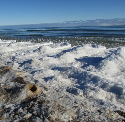 An ice volcano in the lower left?