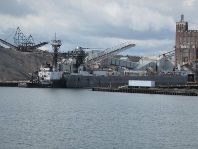 Olive Moore and barge Menominee.