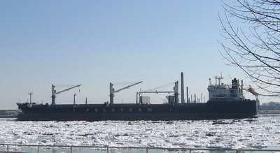 On still icy St. Clair River