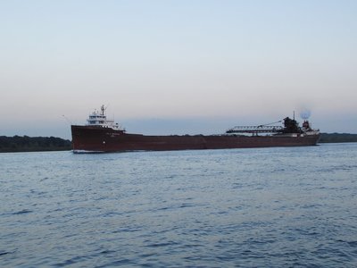 After delivering Stoneport limestone to Ashtabula, she was on her way to Marquette.