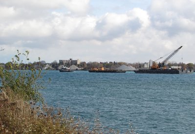 Tug Champion (Charlevoix) and two barges up-bound at Port Huron.