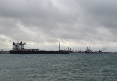 Footer American Integrity (Ashtabula) and 826' Lee A. Tregurtha meet in Chemical Valley.