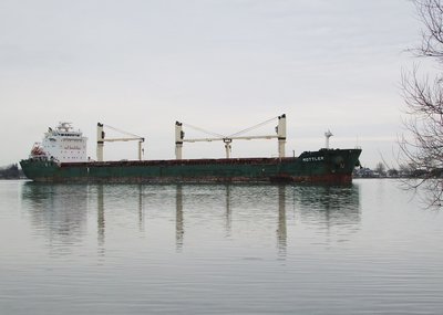 Saltie Mottler (Italy) at Algonac State Park.  The ships in this fleet usually carry the name of a species of waterfowl but I can't find any with this name.