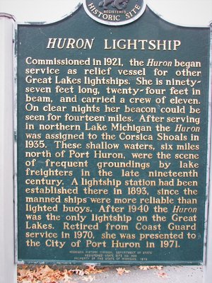 Huron Lightship history.