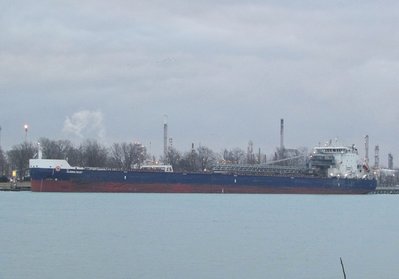 Algoma Sault (Goderich) fueling at the Corunna Shell Dock.  Continued to Lake Huron but went to anchor.