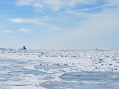 Close up of Goderich Breakwall and harbour entrance.