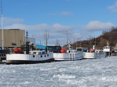 Three fish tugs, Mike J, Exceleau and Noskca J.