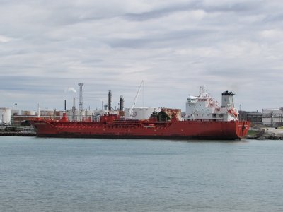 Tanker Harbour Fashion (flagged out of Portugal) at the lower Sarnia Fuel Dock.