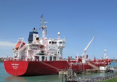 Tanker Iver Bright. It was amazing to see the true size after having seen her only from across the river.