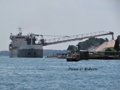 Still in the process of discharging at Marysville, in the early afternoon.