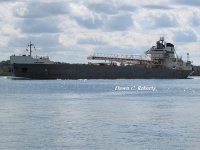 I was deep in conversation but Calumet (Calcite) got my attention when she sounded a salute down river from my position.