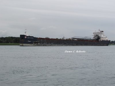 Algoma Enterprise moving slowly up river with a destination of Superior.