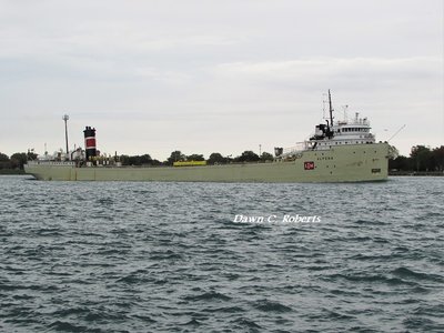Classic icon Alpena (Detroit) moving swiftly down river at Marysville.