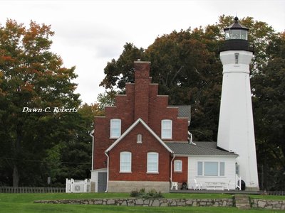 Privately owned Port Sanilac Light House, as seen from the lake.