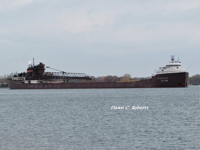 The Honorable James L. Oberstar (AK/Rouge) passing between Port Huron's Maritime Center and Sarnia, Ontario, Canada's riverfront.