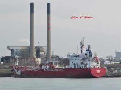 Iver Bright adding color as it remains at the lower Sarnia fuel dock.