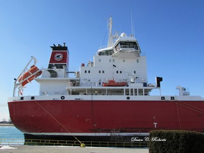 Stern, stack, lifeboat, crew quarters &amp; pilot house.