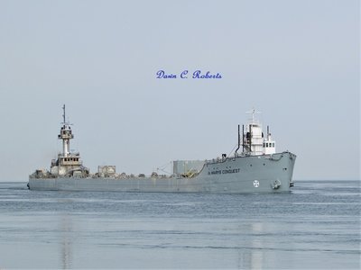 Barge St. Mary's Conquest and tug Prentiss Brown (Cleveland) coming off Lake Huron.