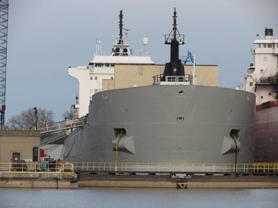 Kaministiqua with a new coat of paint at Heddle Port Weller, Ontario Dry dock.