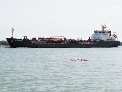 Tanker Algonova (Sarnia) above Stag Island.