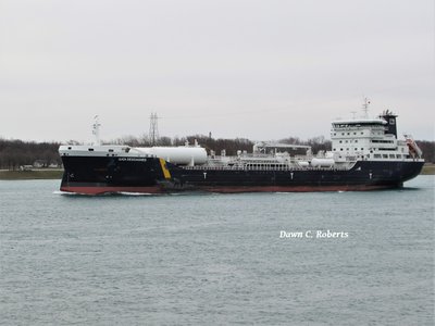 Tanker Gaia Desgagnes (Sarnia Anchorage) in Chemical Valley.