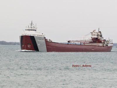 Newly painted Philip R. Clark (Calcite) pushing a lovely bow wake.