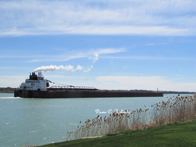 Mesabi Miner (Toledo) trailing a lazy plume at Stag Island.