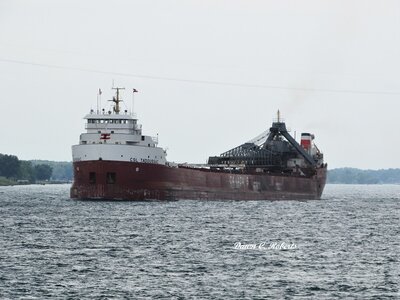 Tadoussac up-bound in choppy water.