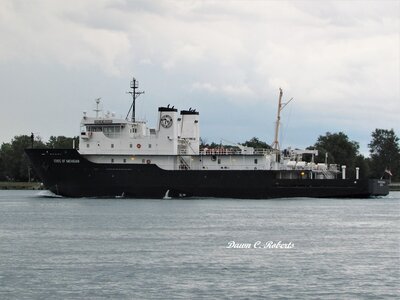 Great Lakes Maritime Academy's training ship State of Michigan, just before the rains came.