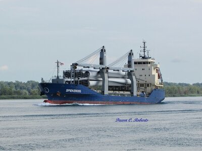 My first ever sighting of saltie Spiekeroog loaded with windmill parts for Bay City.