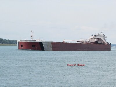 Tug/Barge Presque Isle (Two Harbors) above Marysville under clear early morning skies.