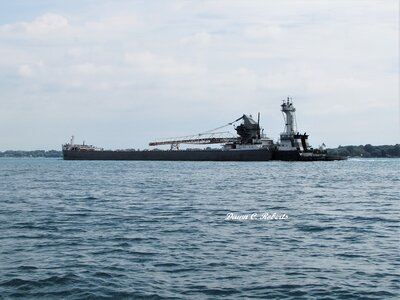 Tug Victory and barge Maumee (Sault Ste. Marie) passing St. Clair.