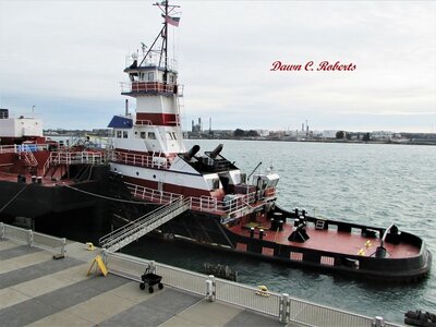 Tug Albert and barge at the former Bean Dock below Port Huron.