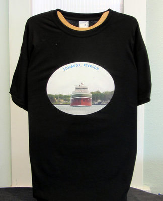 Black T-shirt with picture of Edward L. Ryerson in Port Huron