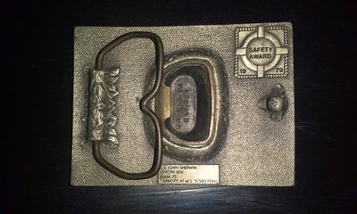 Back of Sherwin belt buckle